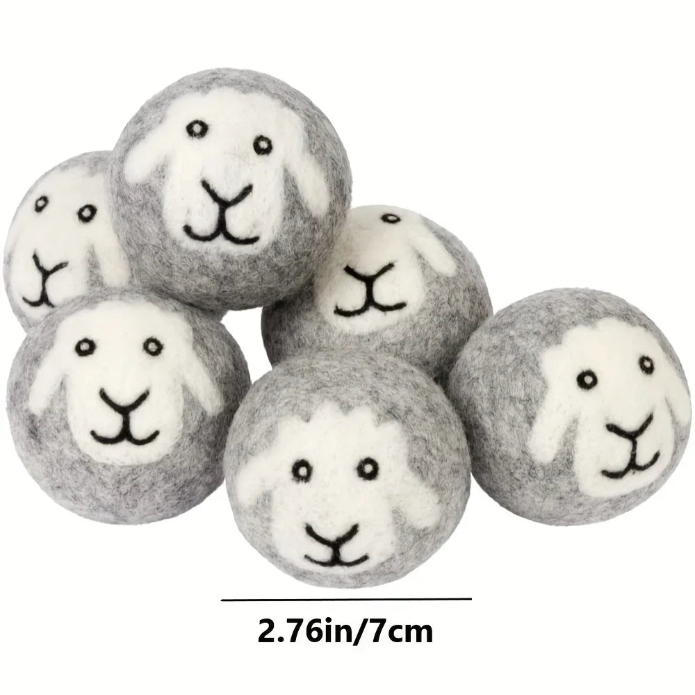 Wool Dryer Balls Laundry Softener Anti Static Reusable Sheep Felt Balls - 7