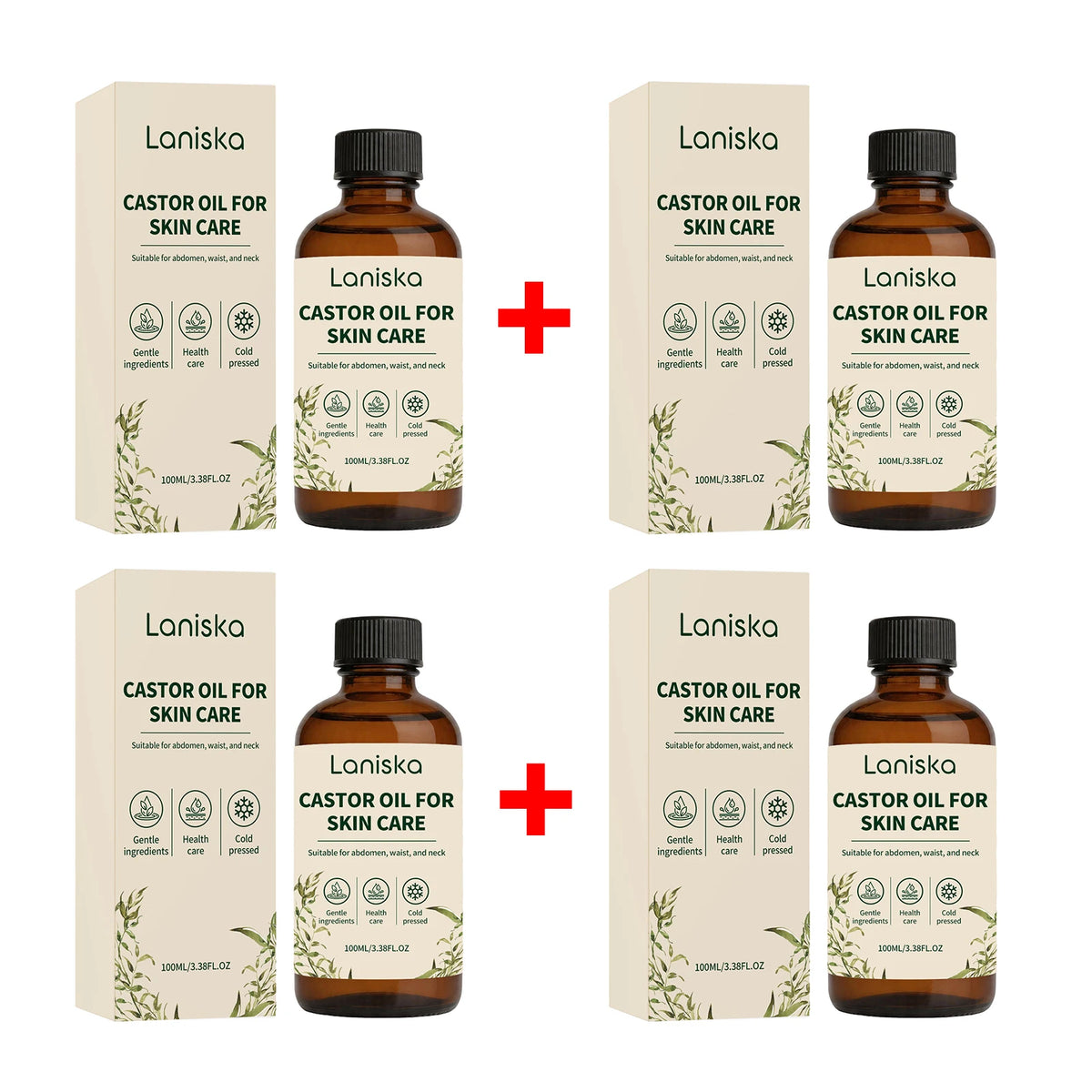 Laniska Cold Pressed Castor Oil for Skin Hydration and Body Massage Care