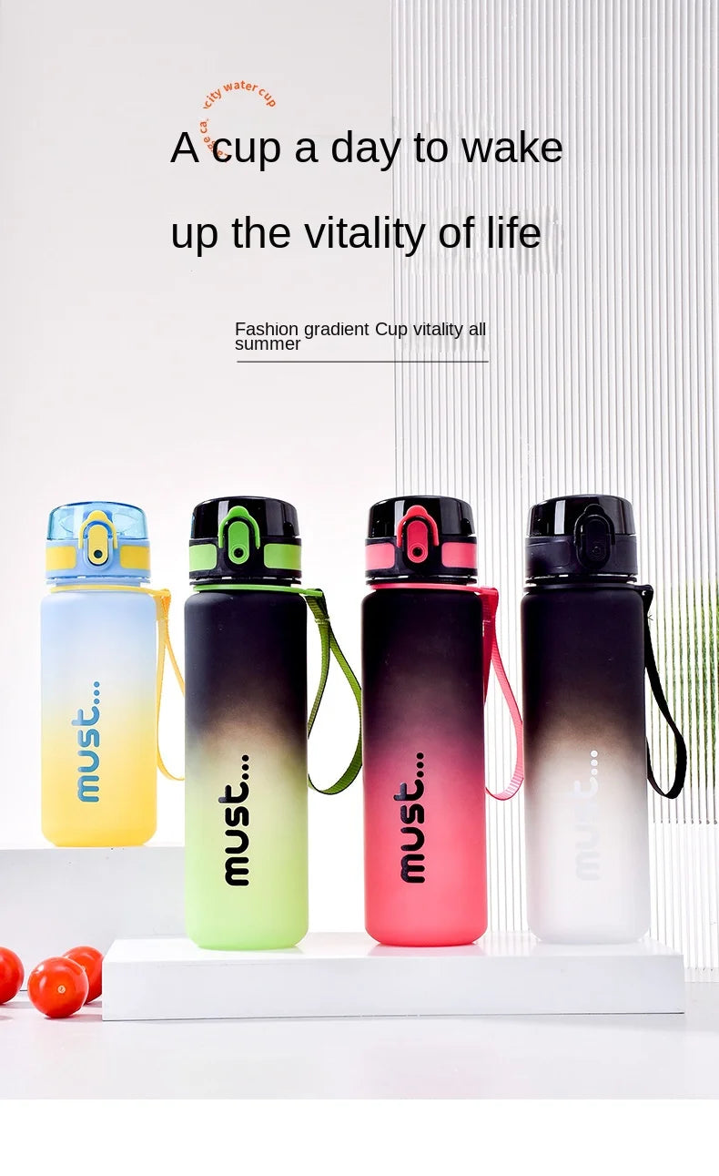 Fantia Gradient Sports Water Bottle Leakproof Fitness Gym Drinking Cup