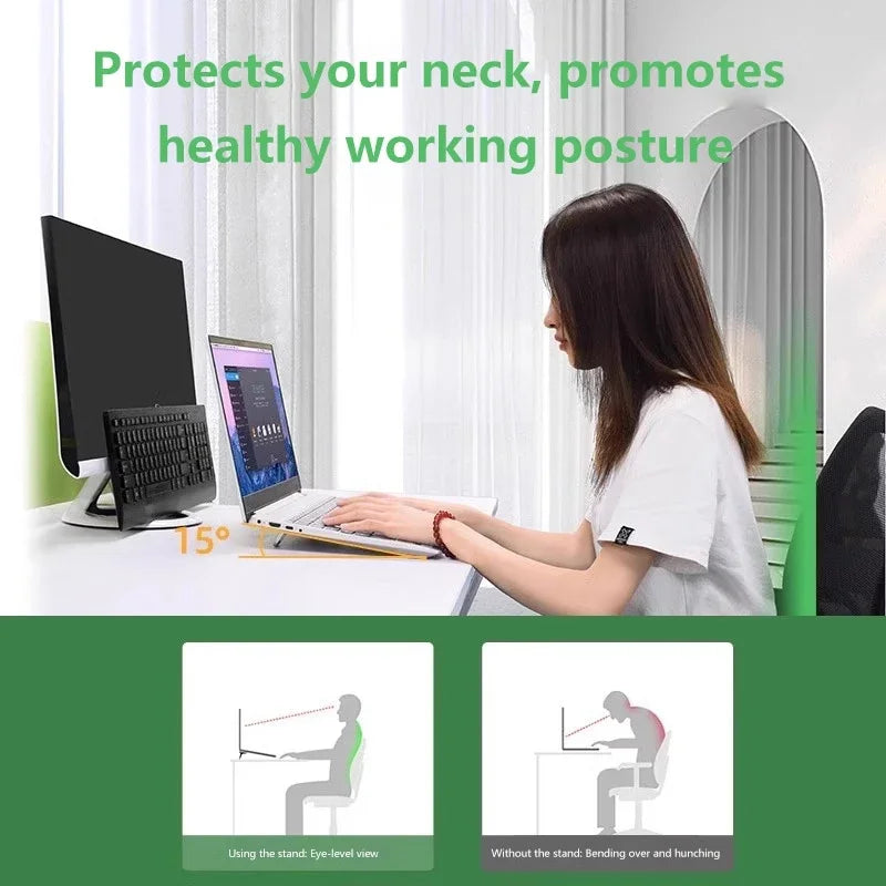 Mini Portable Laptop Stand Invisible Foldable Ergonomic Cooling Feet