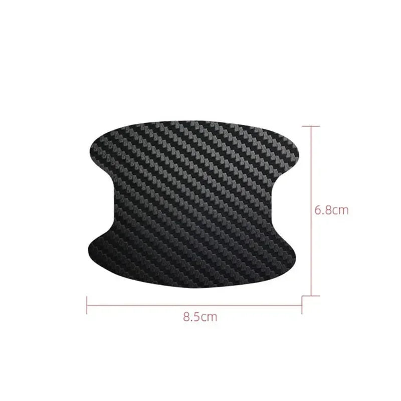 4PCS Car Door Handle Sticker Anti-Scratch Carbon Fiber Protector Film