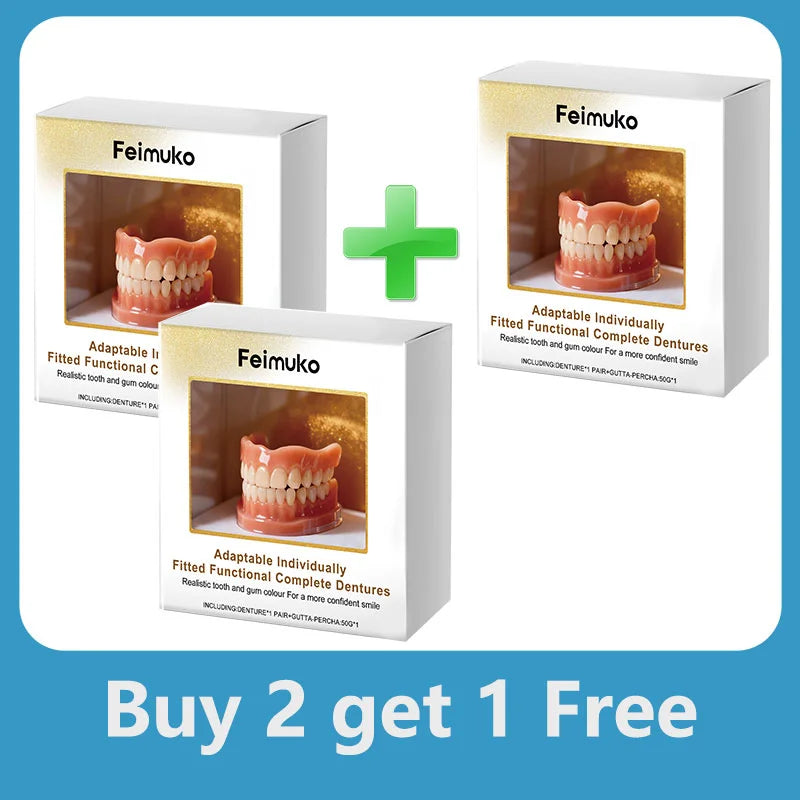 Denture Silicone Kit Soft Liners Upper And Lower Teeth Set - 18