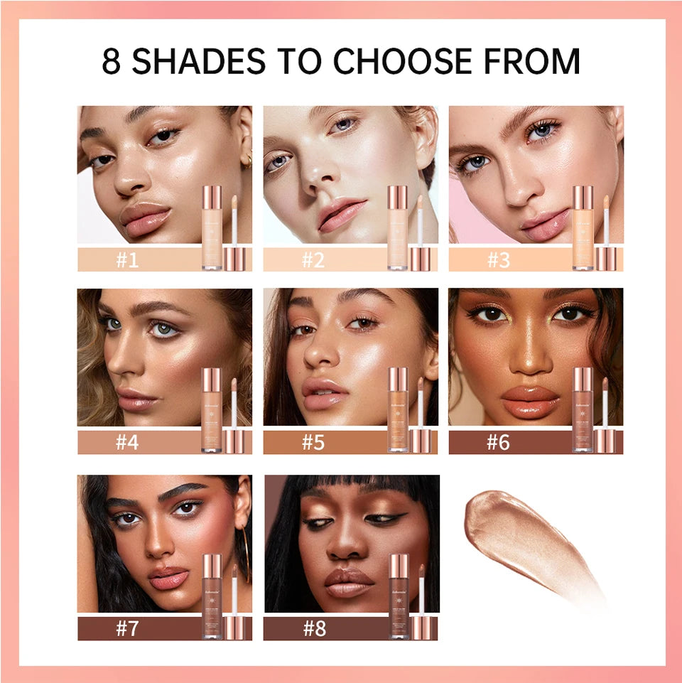 Halo Glow Liquid Face Filter Highlighter & Dewy Skin Bronzer Serum