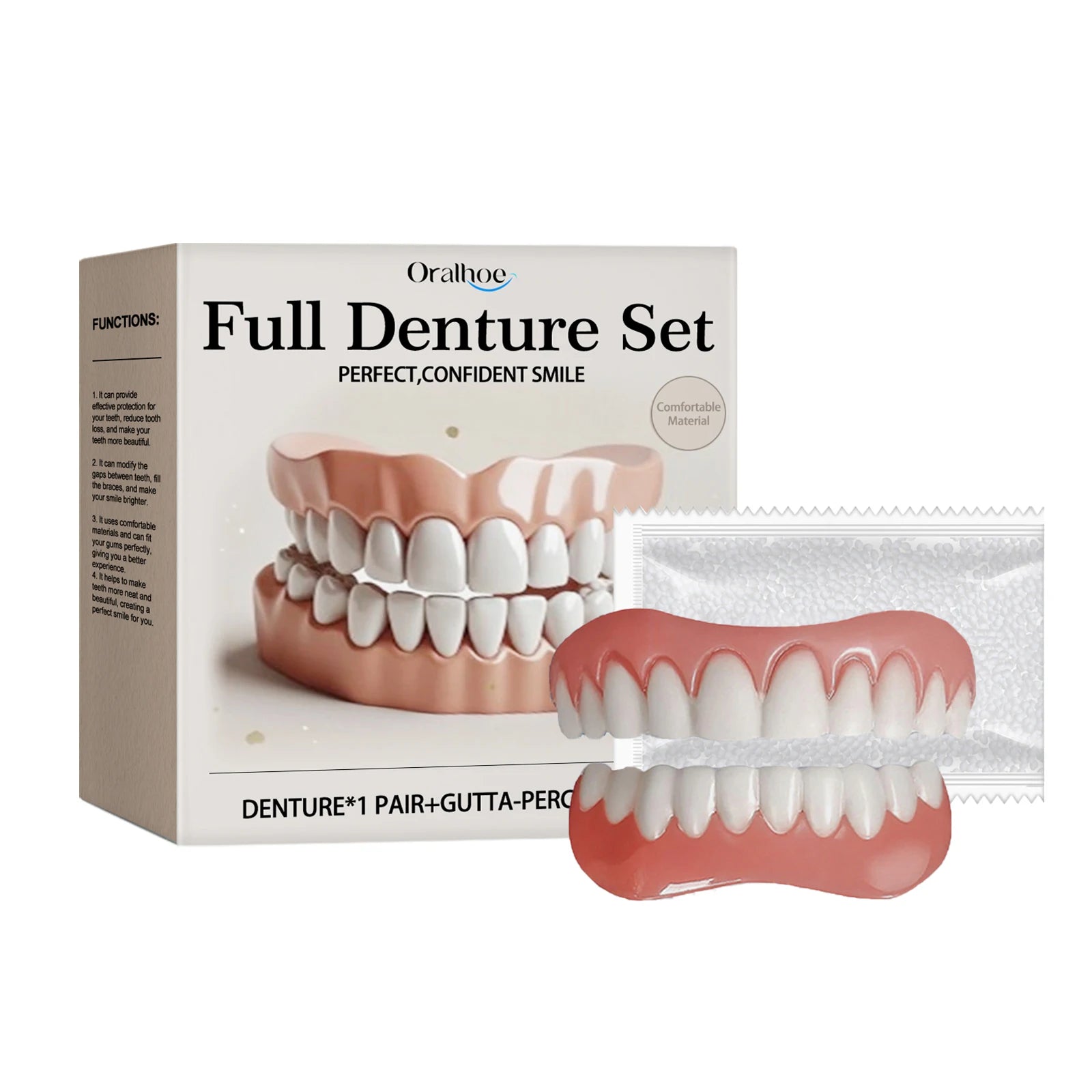 Silicone Denture Set Upper and Lower False Teeth Repair Kit - 20