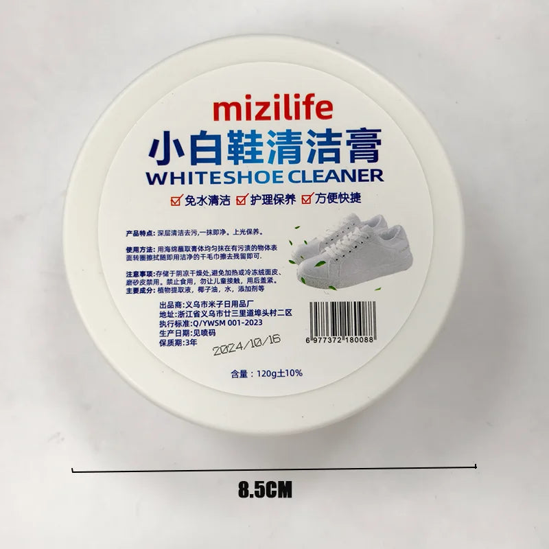 Multifunctional White Shoe Cleaning Cream Stain Remover with Sponge