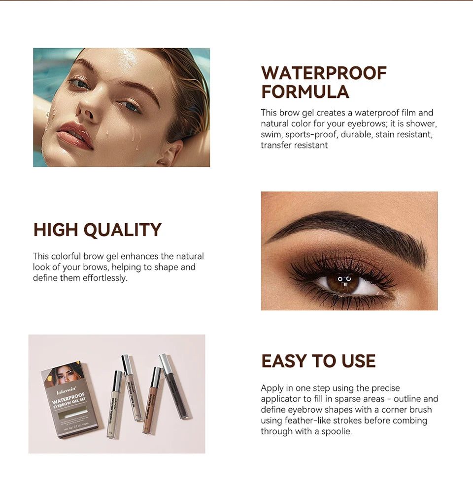 Waterproof Eyebrow Gel Set Long Lasting Liquid Tint Makeup