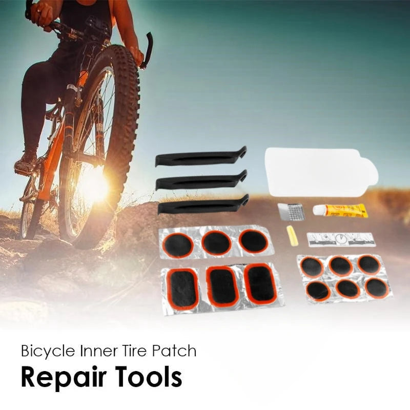 Bicycle Tire Repair Kit Compact Flat Tire Fix Puncture Patch Tool Set - 7