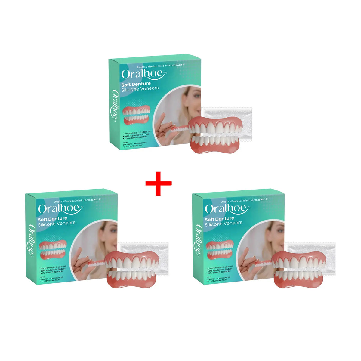Silicone Dentures False Teeth Full Set Reline Kit