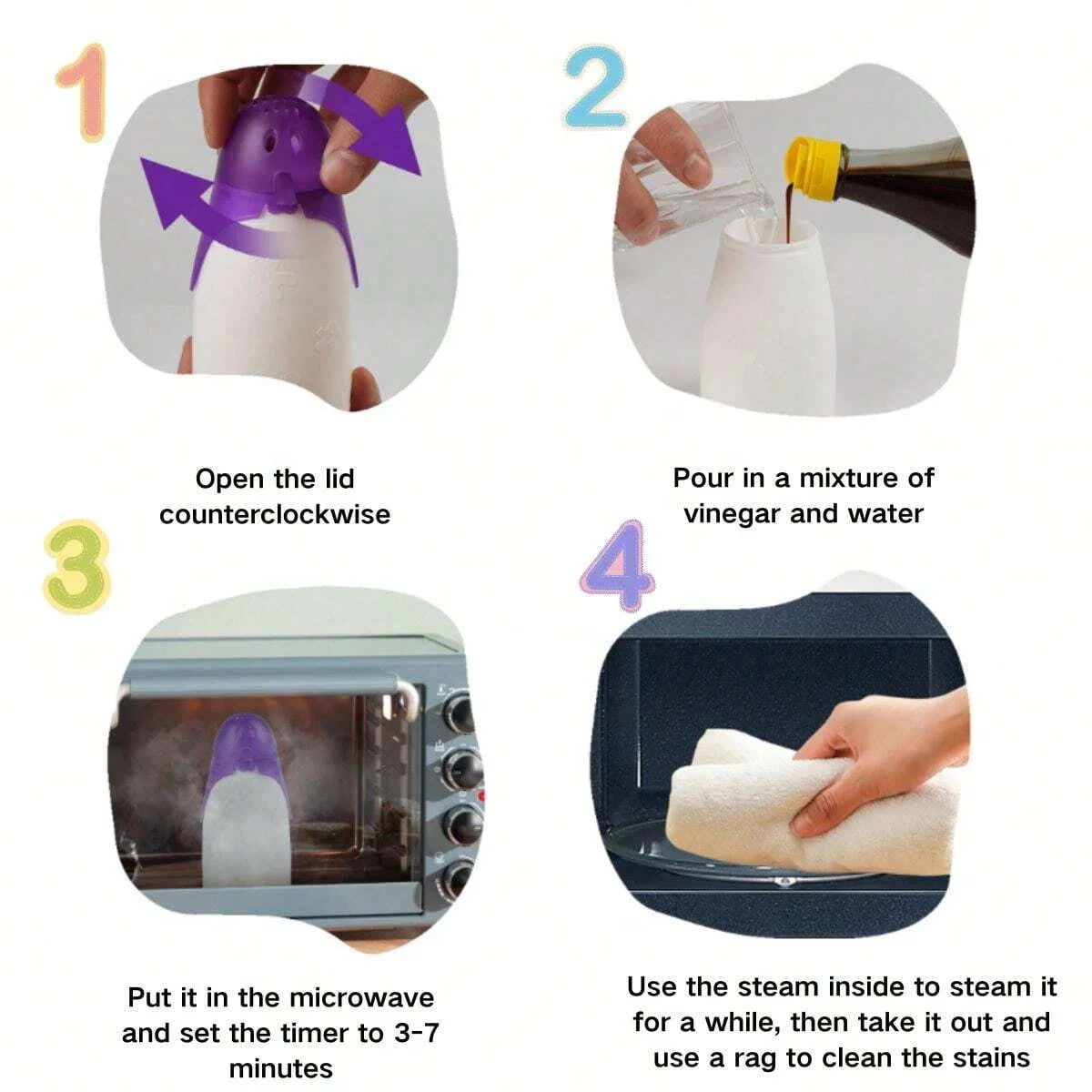 Angry Mama Microwave Cleaner Steam Oven Scrubber Kitchen Cleaning Tool