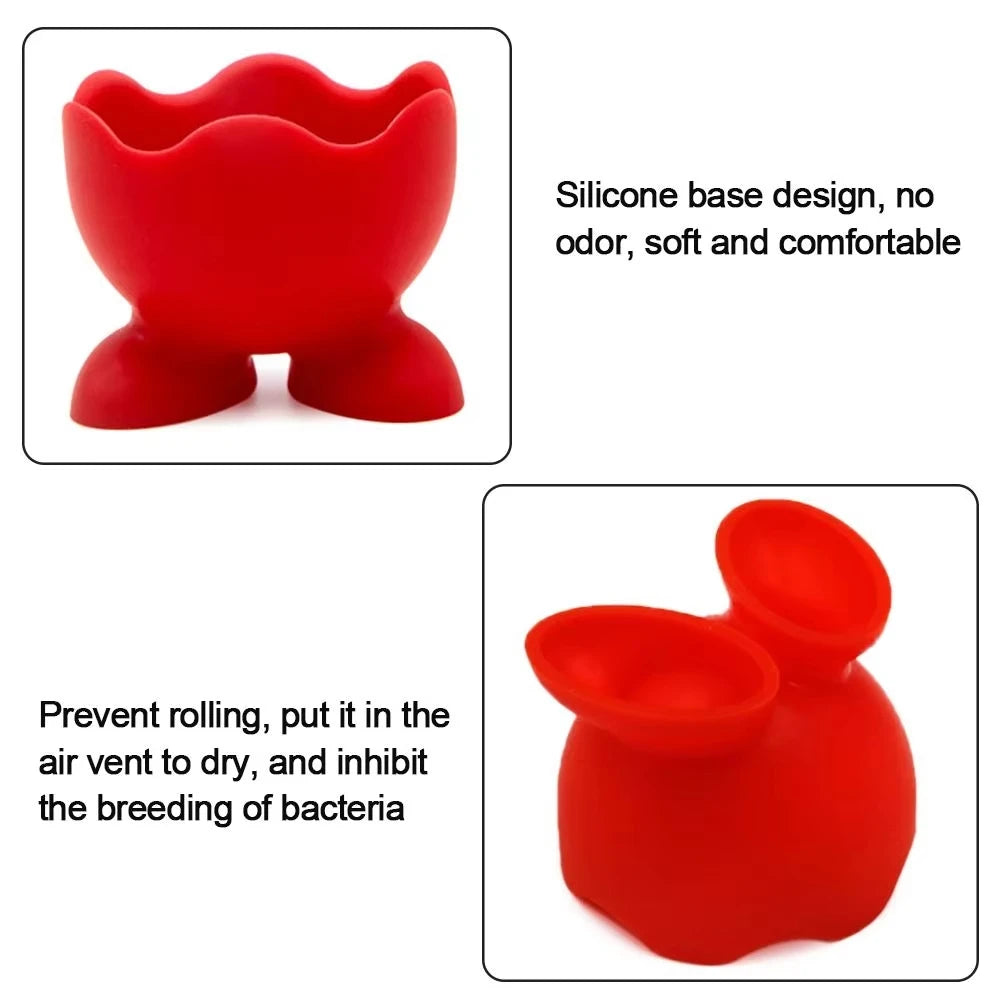 Silicone Egg Cups and Beauty Sponge Holder Stand Set - 9