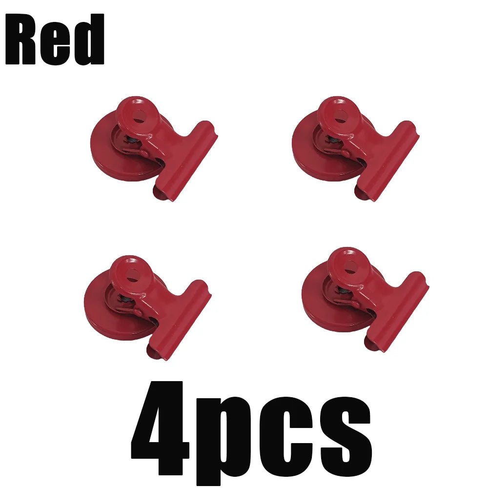 4pcs Magnetic Clips Set Strong Refrigerator Magnets for Notes and Photos - 16