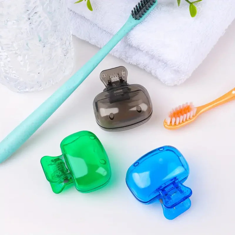 4 Pack Portable Toothbrush Travel Case Protective Head Cover Clip