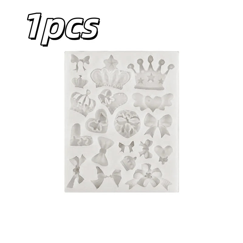 Crown and Bowknot Silicone Cake Mold Fondant Chocolate Decorating Tool - 13