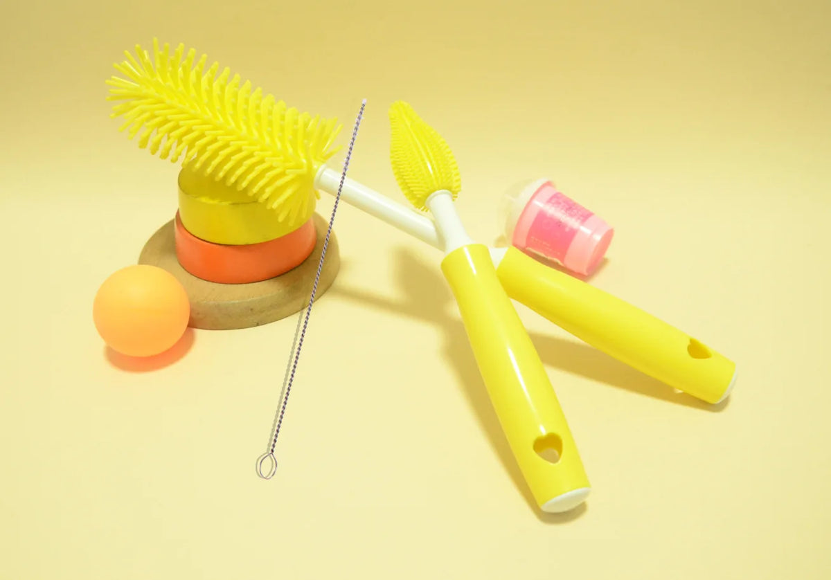 Silicone Baby Bottle Cleaning Brush Set with Straw and Pacifier Cleaner