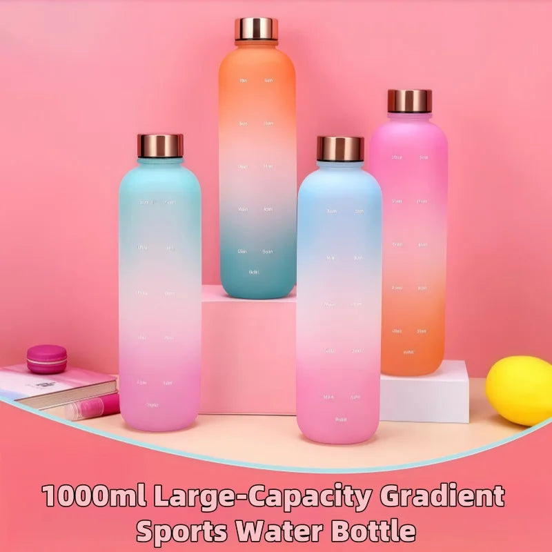 1000ml Gradient Sports Water Bottle Motivational Fitness Hydration Cup - 1