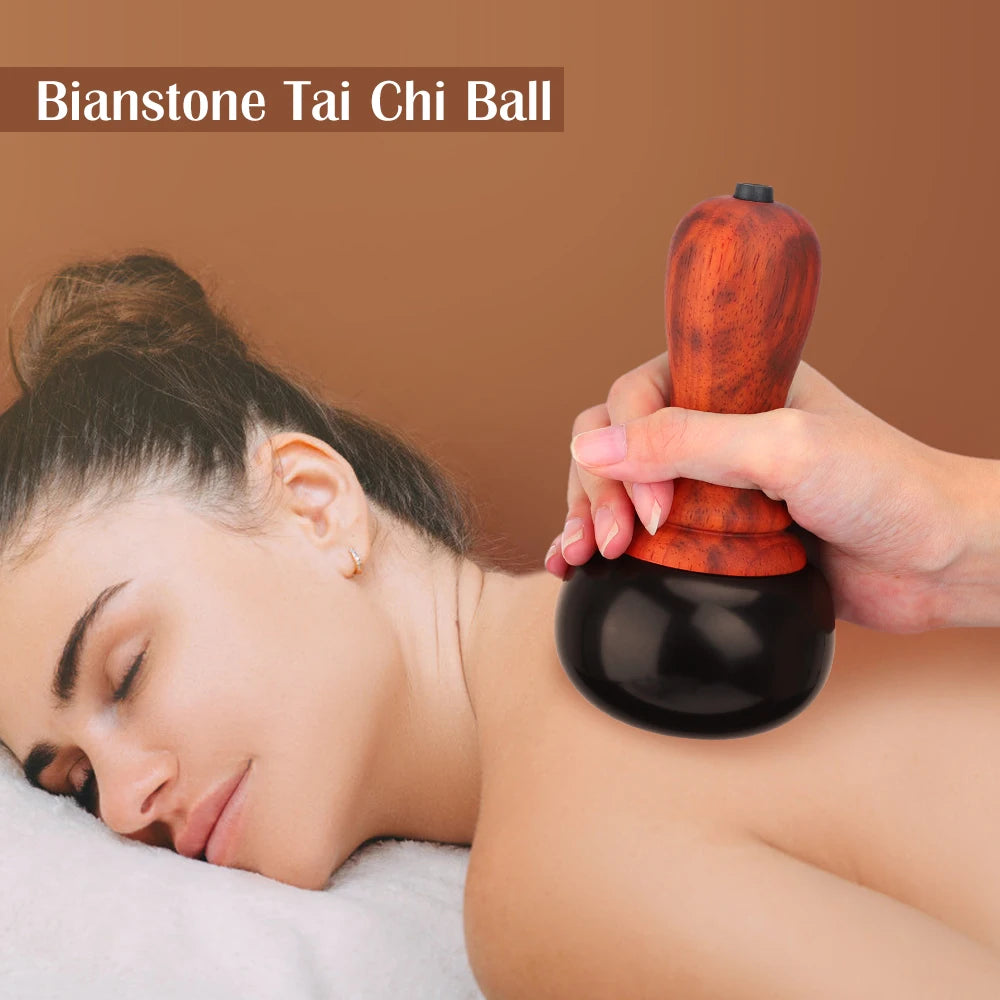 Electric Hot Stone Massage Ball Warm Bian Stone Body Massager