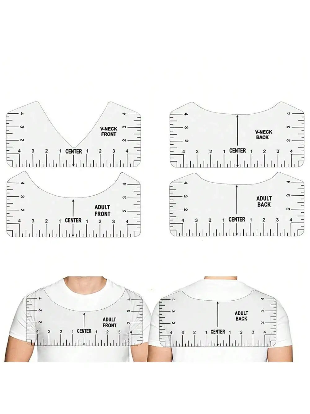 T-Shirt Alignment Ruler Guide Set for Vinyl Craft and Heat Press - 7
