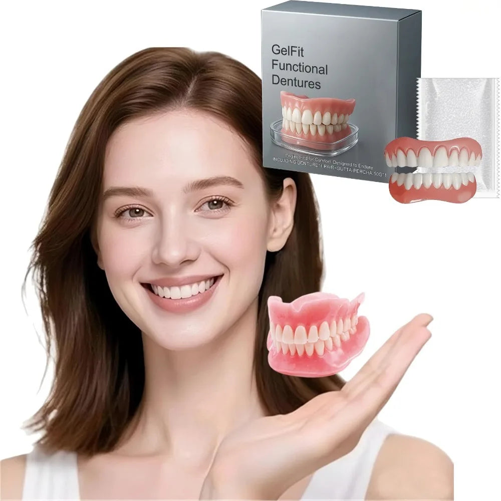 Silicone Dentures False Teeth Full Set Temporary Fit - 6