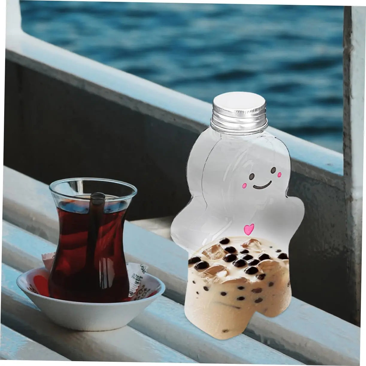 Christmas Gingerbread Man Water Bottle Portable Milk Tea Jar 2 4 Pack - 10
