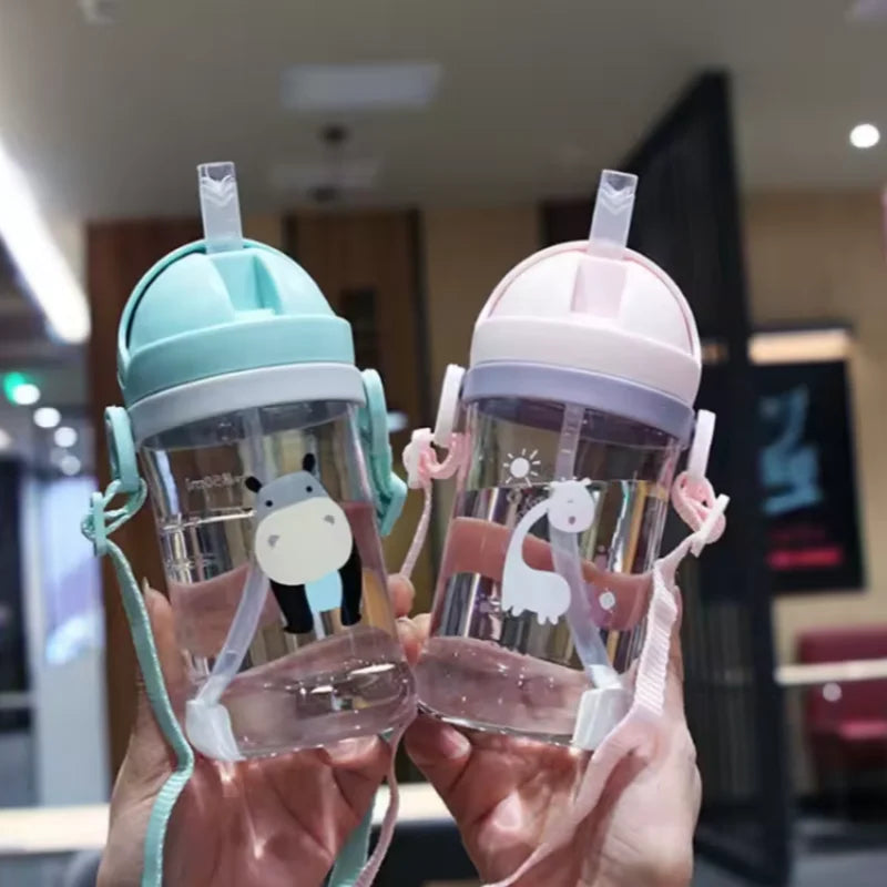 Kids 350ml Gravity Straw Cup Leakproof Training Feeding Bottle - 2