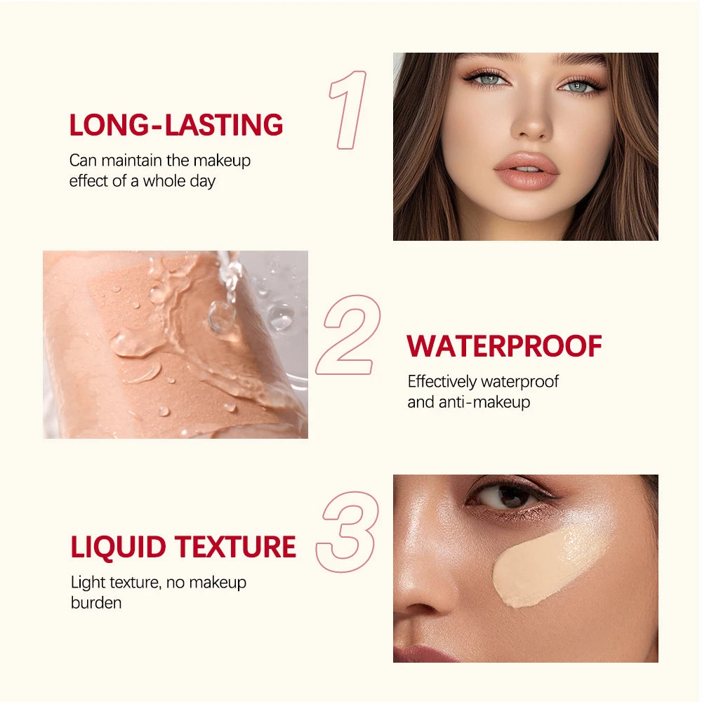 Liquid Foundation Matte Concealer Waterproof Long Lasting Base Makeup - 4