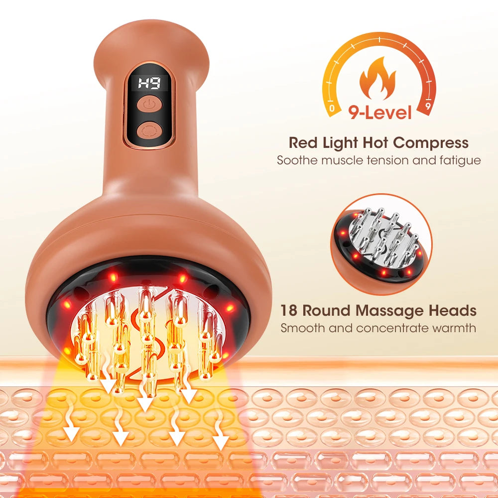 Electric Cupping & Scraping Massager Hot Compress Body Slimming Tool - 22