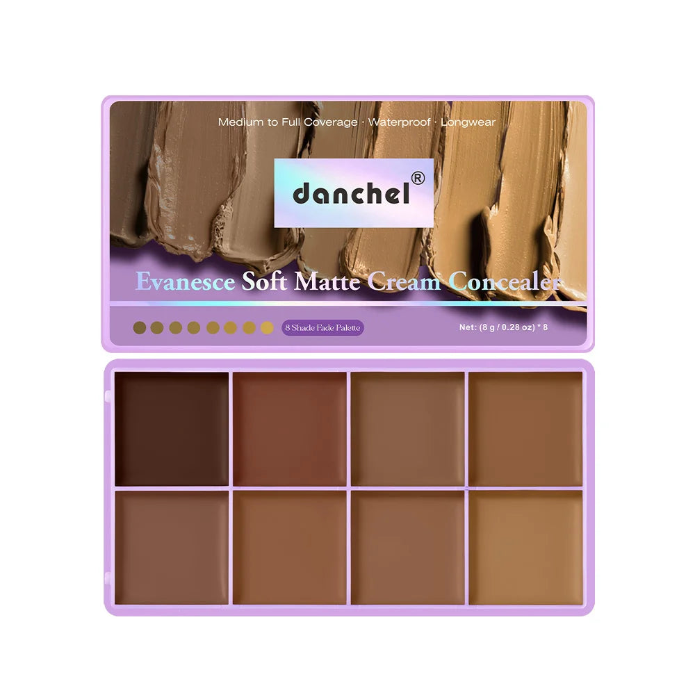 8 Shade Cream Concealer Palette Waterproof Full Coverage Makeup Kit - 16