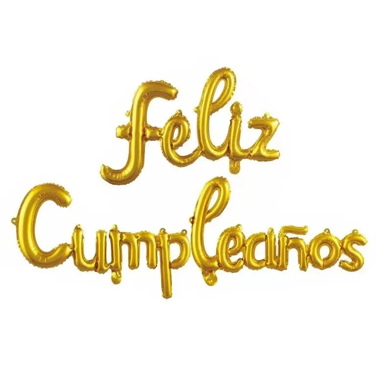 16 Inch Spanish Happy Birthday Foil Balloon Set Party Decoration - 14