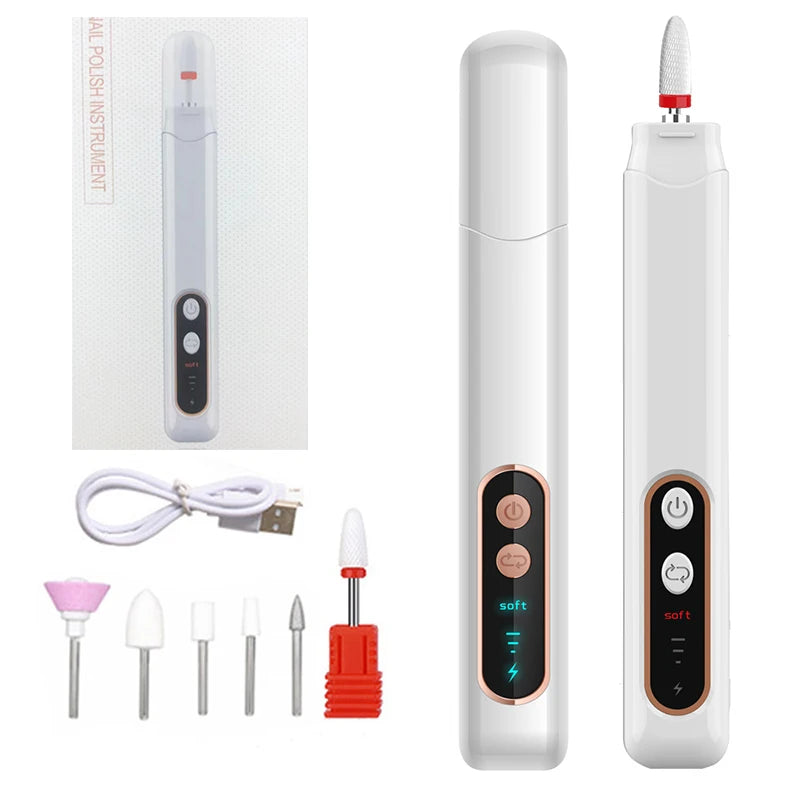 Cordless Electric Nail File Set Manicure Pedicure Drill Machine - 1