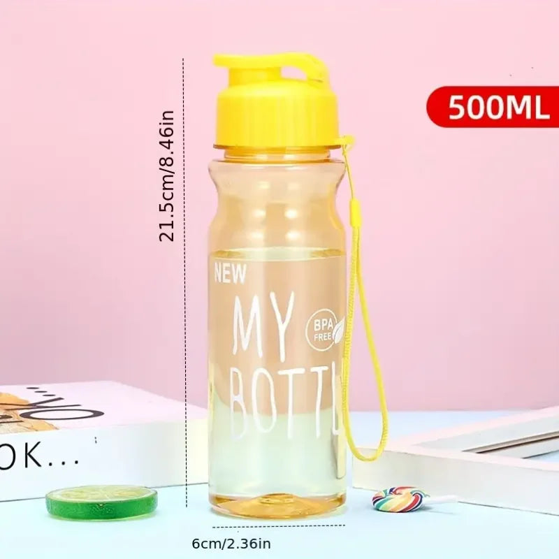 Fantia 500ml Transparent Sports Water Bottle with Strap for Hiking - 11