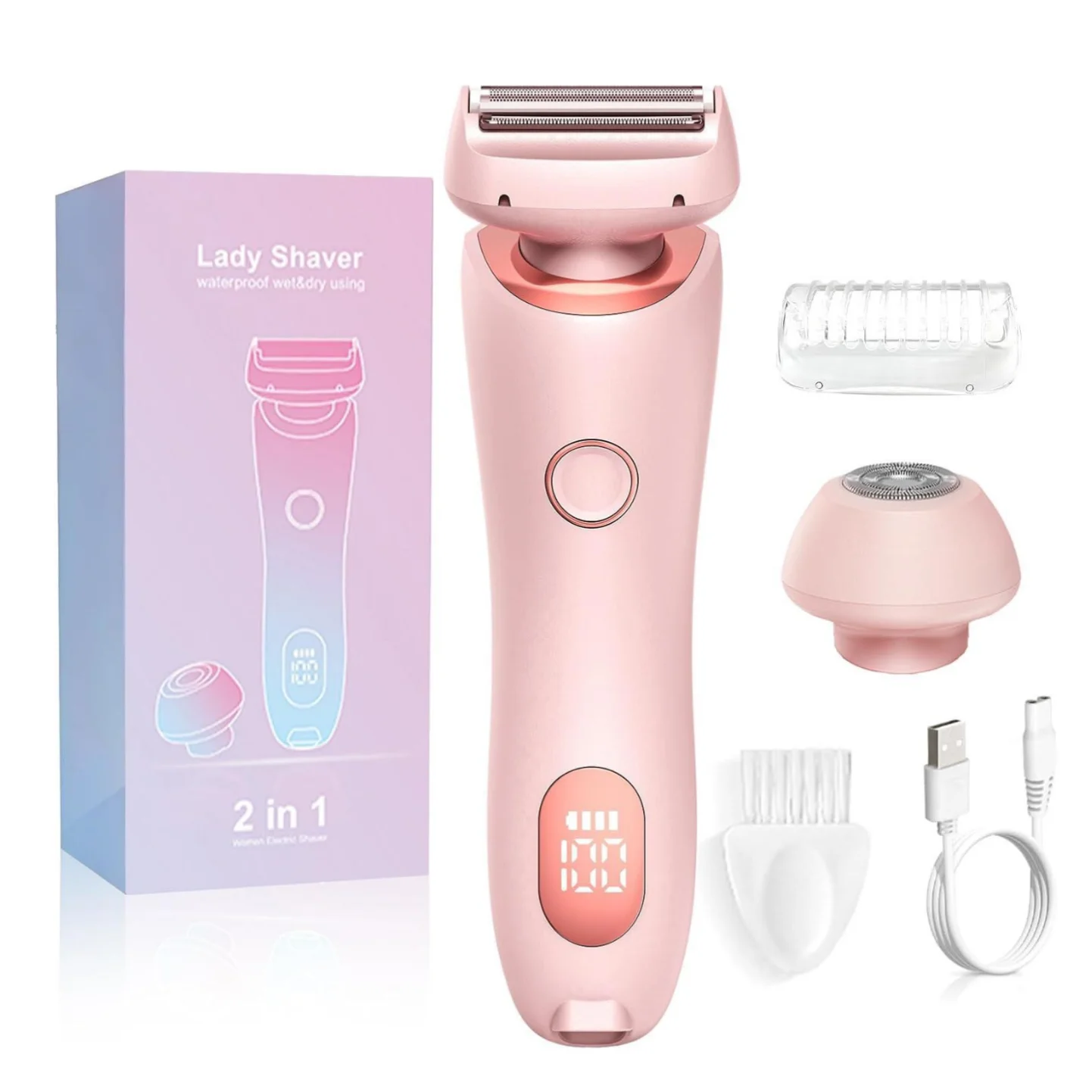 2 in 1 Women Electric Shaver Dual Head Bikini Trimmer Hair Remover - 20