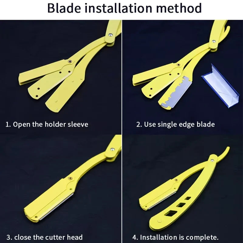 Men Shaving Razor Folding Barber Hair Removal Knife