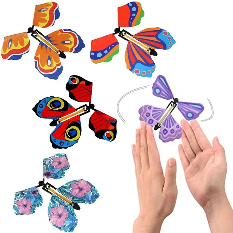 Magic Flying Butterfly Wind Up Toy Surprise Greeting Card Prop - 7