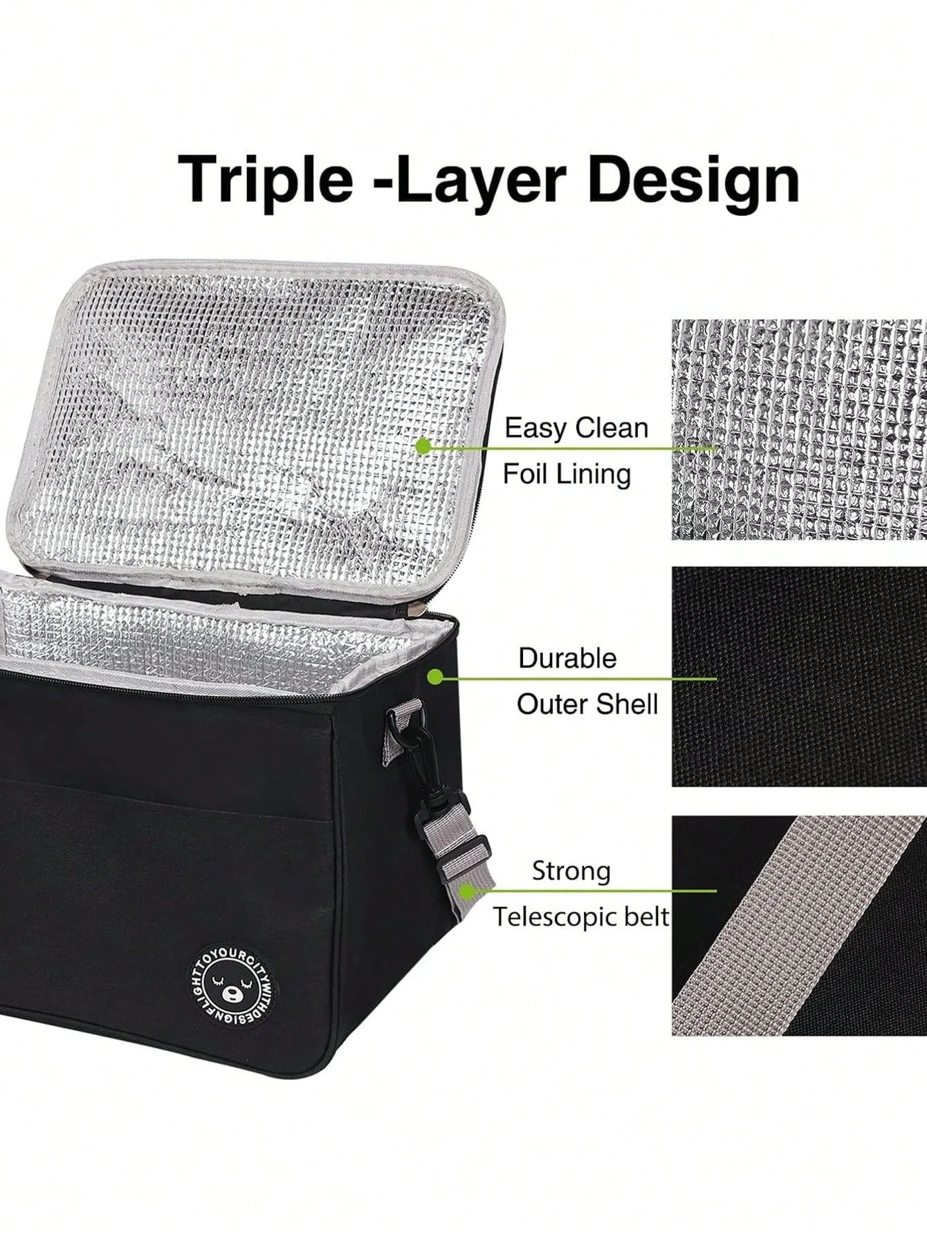 Insulated Lunch Bag Thermal Tote Cooler Box for Office Work and Travel