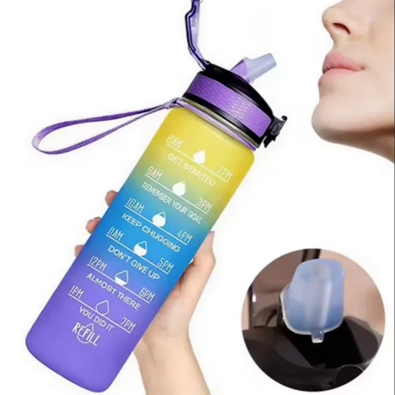 1000ml Motivational Water Bottle with Time Marker and Straw Leak Proof - 7
