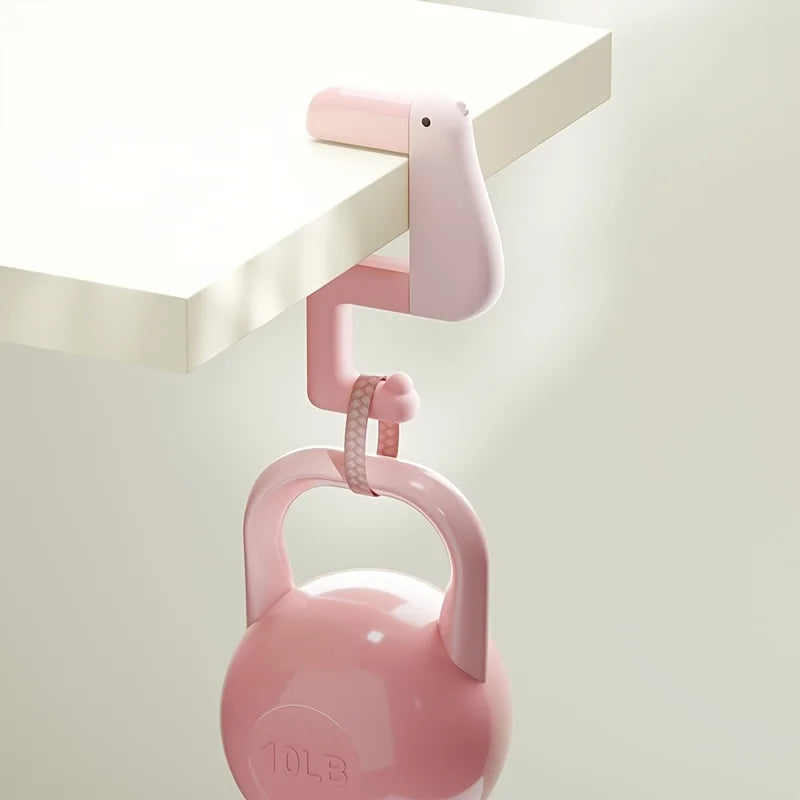 3pcs Thinking Duck Desk Hook Portable Schoolbag Hanger Table Clip