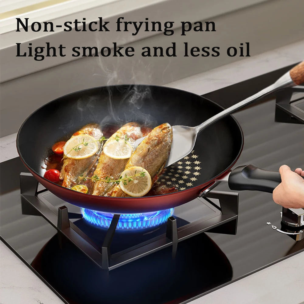 26cm Non-Stick Frying Pan Cast Iron Omelette Skillet with Glass Lid - 8