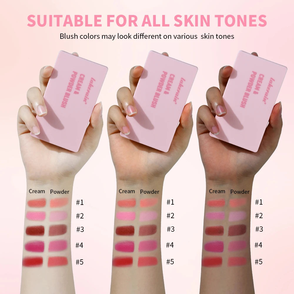 Lakerain 2 in 1 Cream and Powder Blush Makeup Palette