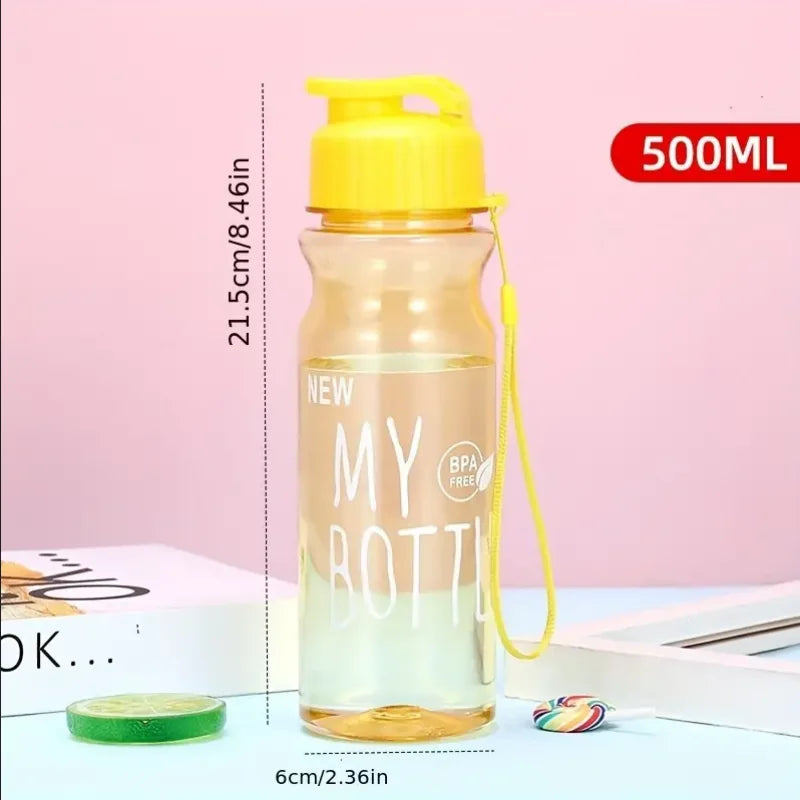 Fantia 500ml Transparent Sports Water Bottle with Strap for Hiking - 12