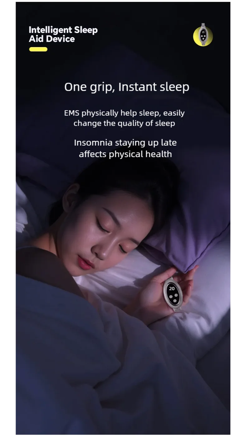 Microcurrent Sleep Aid Device EMS Pulse Massager Insomnia Relief - 11