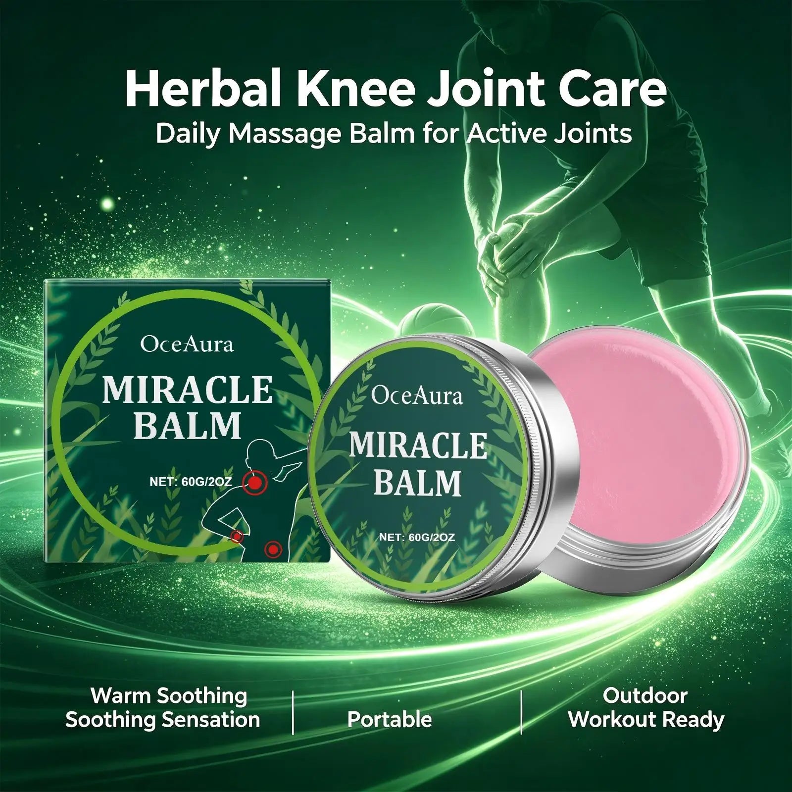 OceAura Herbal Body Massage Balm Miracle Muscle & Joint Relief Cream - 4