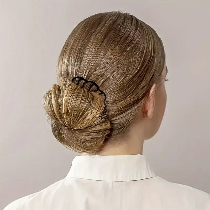 6 Piece Hair Comb Set Retro Bun Maker and Styling Fork Clips