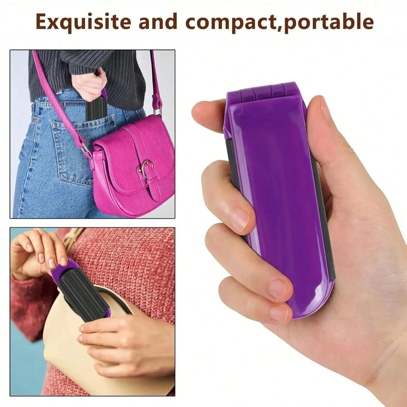 2-in-1 Folding Hair Brush with Mirror Portable Travel Massage Comb - 3