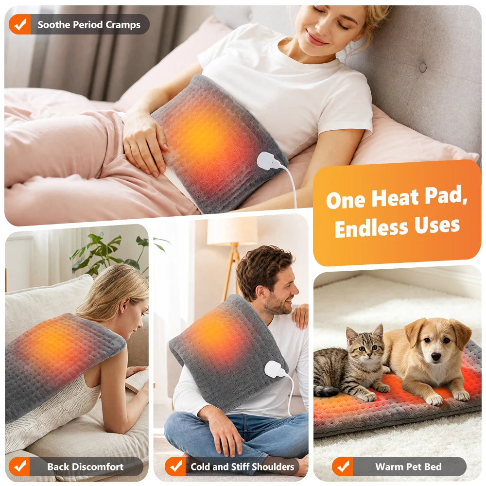Electric Heating Pad Flannel Thermal Mat Pain Relief - 12