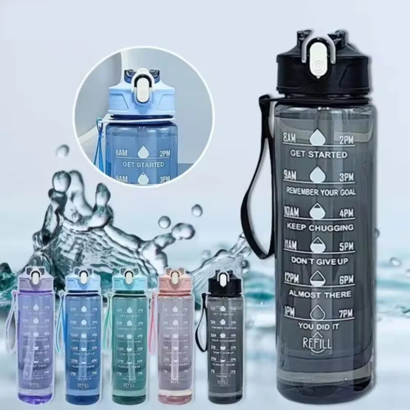 Fantia 750ml Sports Water Bottle Leak Proof Fitness Travel Jug with Straw