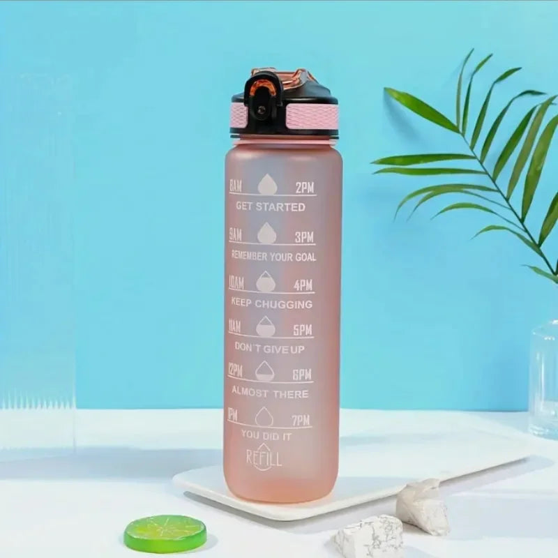 Gradient Sports Water Bottle with Time Marker and Straw Leakproof