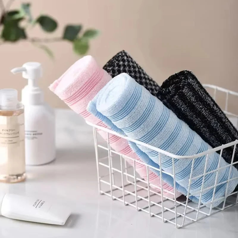 Extra Long Exfoliating Shower Towel Body Scrubber Bath Washcloth 100cm - 2