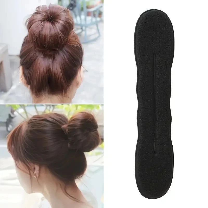 2pcs Hair Bun Maker Sponge Curler Donut Styling Tool for Elegant Updos - 7