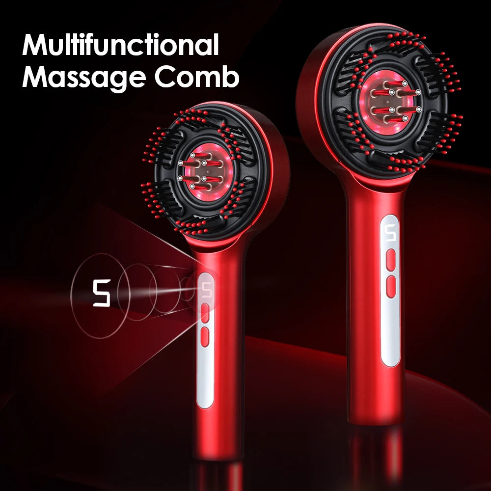 Electric Scalp Massager Hair Growth Oil Applicator Comb
