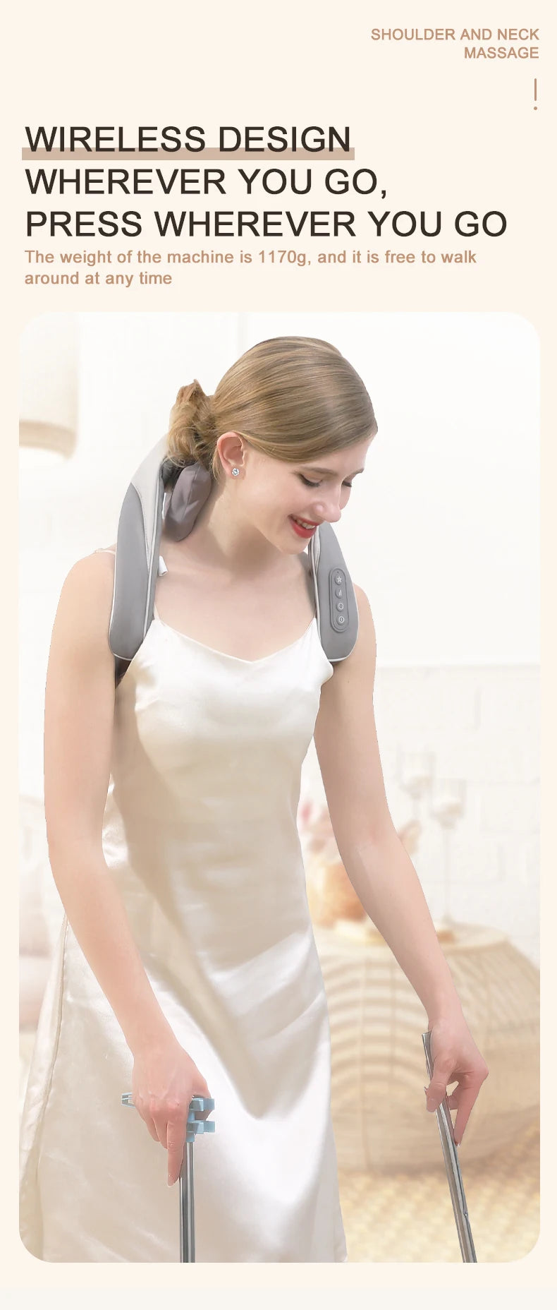 Wireless Neck and Back Massager 6D Deep Tissue Kneading Pillow - 13